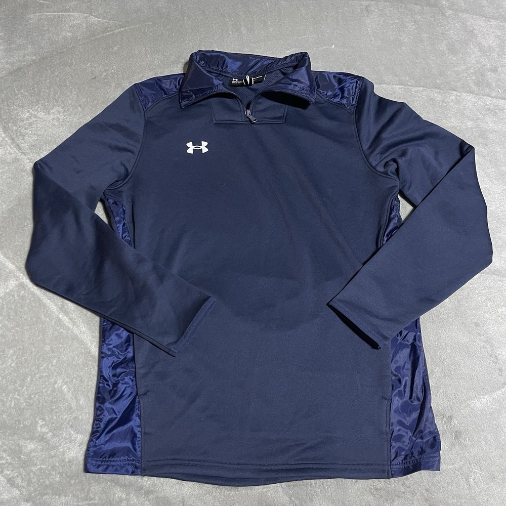 Under Armour Half Zip Sweatshirt Mens Medium Navy Blue Loose Activewear Outdoors